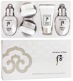The History Of Whoo~Набор миниатюр для выравнивания тона с женьшенем~Seol 5P Kit Radiant White